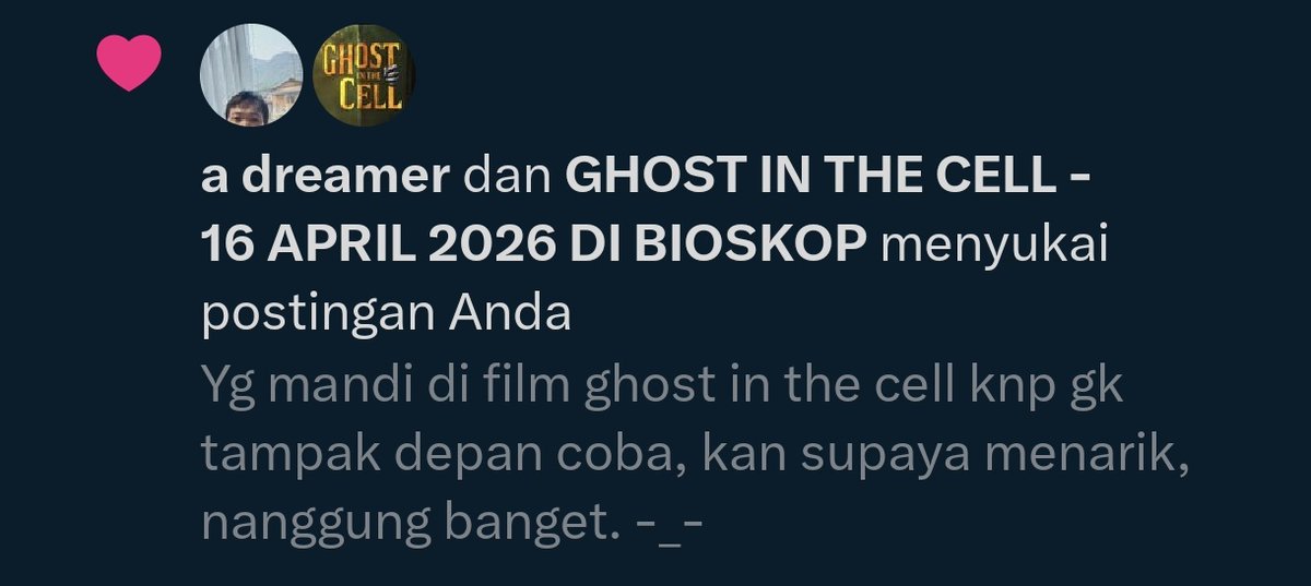 MaafPolos's tweet photo. Buset lngsng di-like saya yg punya film. https://t.co/KTLmfnwmhq
