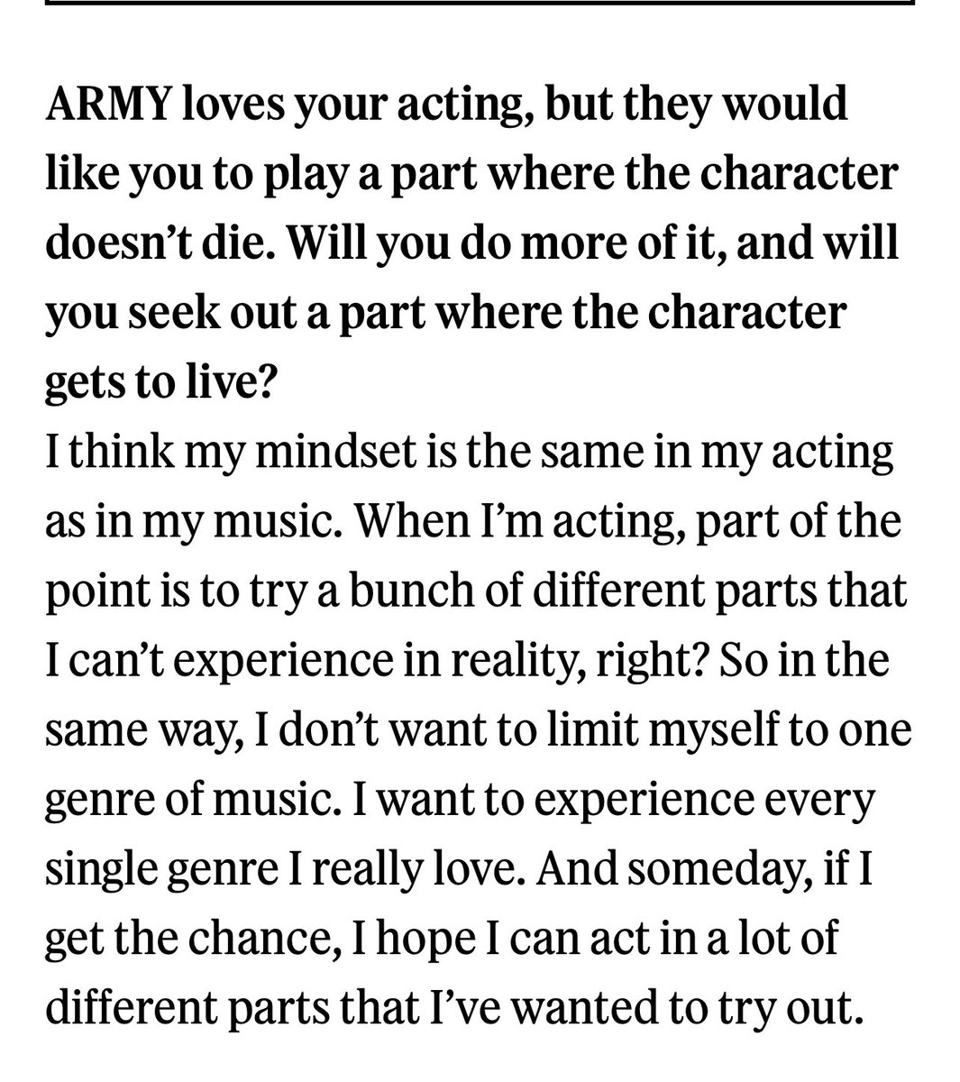 OMG TAEHYUNG SAID HE WANT TO TRY ACTING IF HE GET THE CHANCE 😭