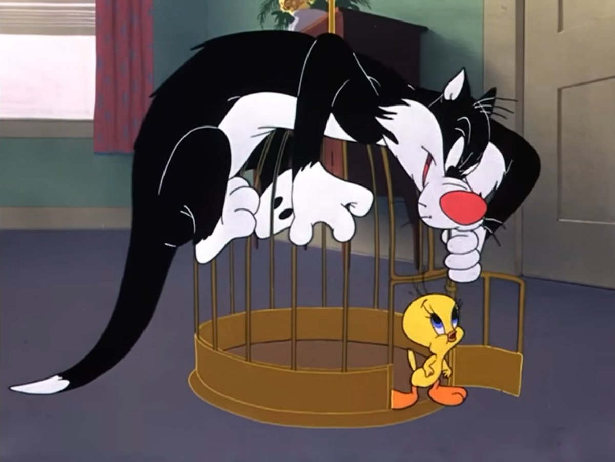 radiodormouse's tweet image. In this video, I learned Christopher Lee and Peter Cushing bonded over Looney Tunes. Lee did a great Sylvester impression, and in Cushing’s final days they watched Sylvester and Tweety together—a sweet end to Van Helsing vs. Dracula. #LooneyTunes #HorrorHistory #AnimationHistory