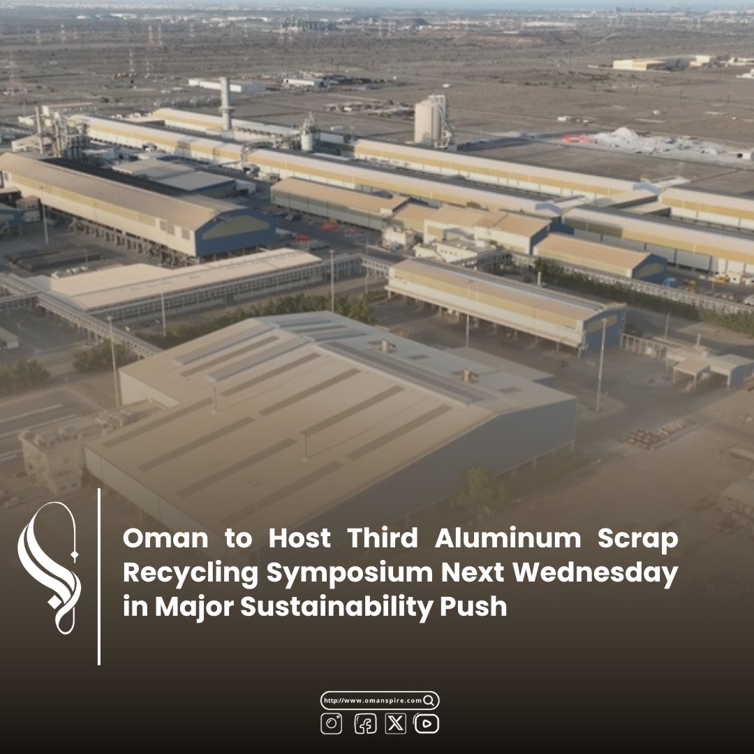 omanspire's tweet image. ♻️ Oman is driving sustainability forward!
Next Wednesday, the 3rd Aluminum Scrap Recycling Symposium brings experts together in Muscat to boost innovation, circular economy solutions &amp;amp; green industry growth.
#Oman #Sustainability #Recycling #CircularEconomy #GreenOman