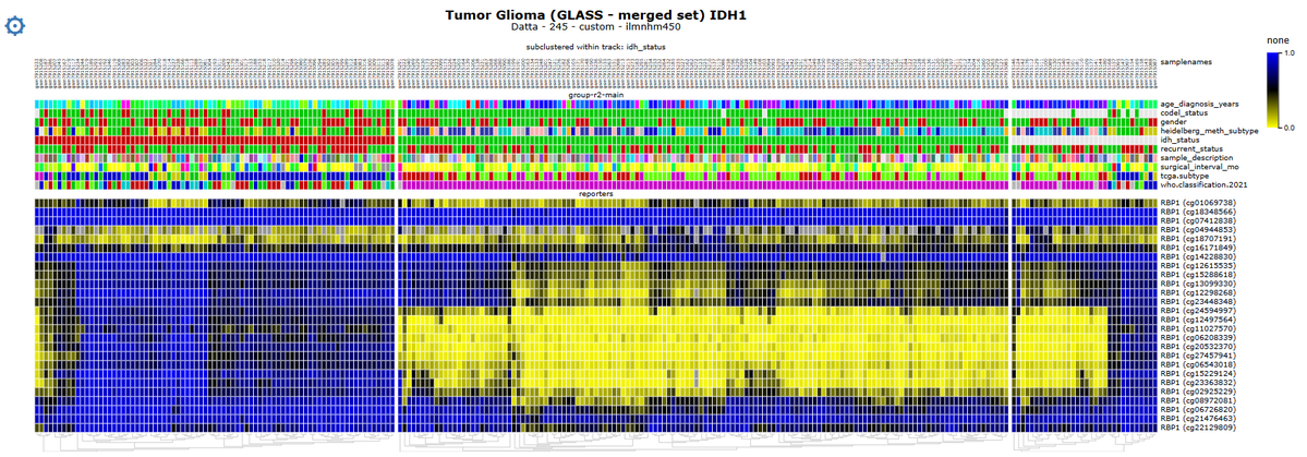 r2_platform's tweet image. New public resource: The epigenetic evolution of #glioma is determined by the IDH1 mutation status and treatment regimen (#GLASS) #methylation dataset in r2platform.com