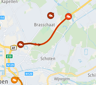 ANWBeuropa's tweet image. Ongeluk in #België op de #E19 Antwerpen ► Breda bij St. Job in het Goor.  10 min.