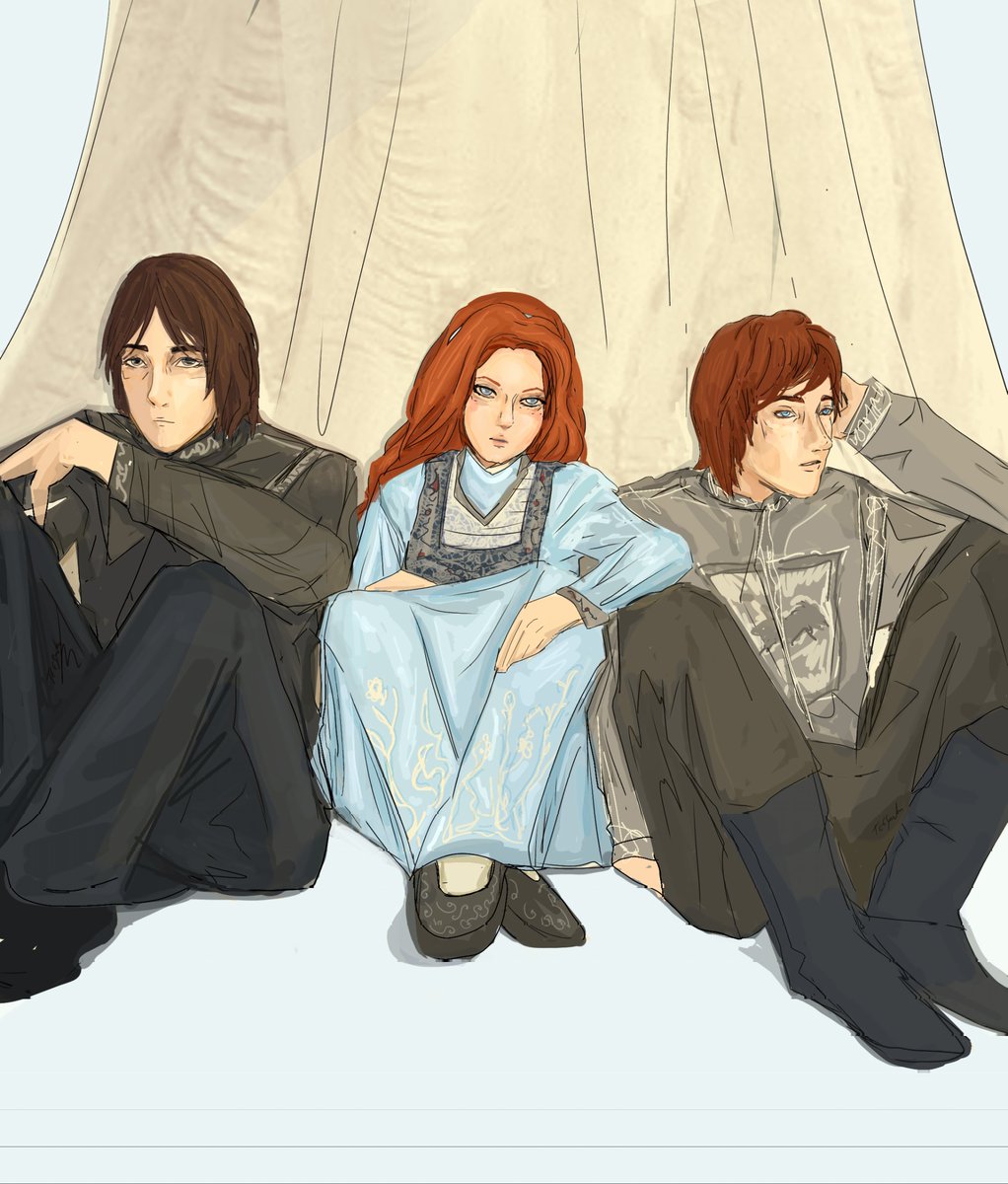 Jon, Sansa and robb

#asoiaf #fanart #Stark