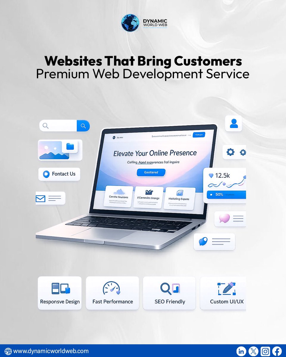 DynamicWorldWeb's tweet image. 🌐 A website that works as hard as you do.

We build fast, SEO-optimized, and stunning websites that turn visitors into customers. Responsive design. Custom UI/UX. Built for growth.🚀

💡 Ready to elevate your online presence?

#webagency #fastweb #techsolutions #onlinepresence