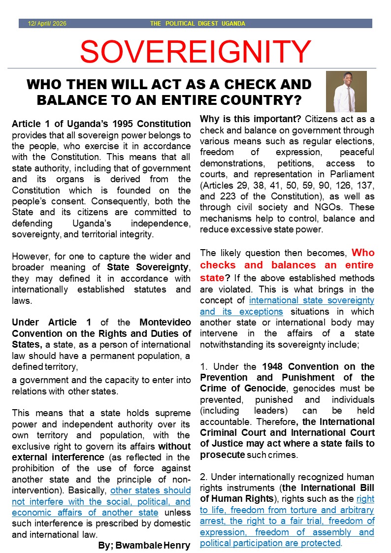 HenryAsinja's tweet photo. Sovereignty. Who then will act as a check and balance to an entire country? https://t.co/Xn03DWMPXA