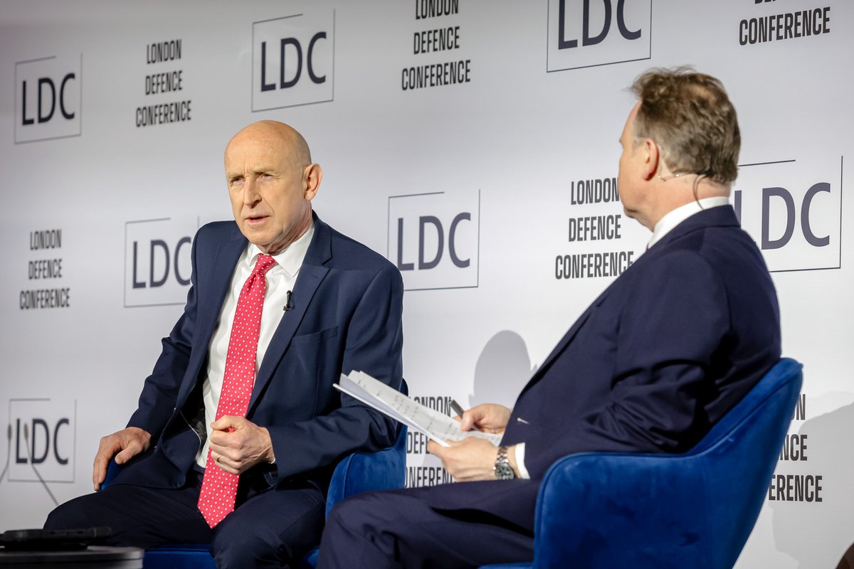 LondonDefConf's tweet photo. Highlights from #LDC2026

Day 1 of the @LondonDefConf continued with a Keynote Conversation: The Rt Hon @JohnHealey_MP , Secretary of State for Defence, in conversation with LDC Director @iainmartin1 

The conversation covered questions on UK defence spending, the delayed Defence Investment Plan, and whether Britain is ready for the challenges ahead.

Healey cited the UK's recent operation to expose Russia's secret submarine activity, in which 500 UK personnel were deployed, pilots flew 450 hours, and frigates covered several thousand nautical miles to track, deter, and call out what Putin was doing.

Healey claimed this offered clear reassurance to the public that, even amid the Middle East conflict, the UK has not taken its eyes off Russia. “We can track, deter and respond,” said Healey.

#LondonDefenceConference #Readiness