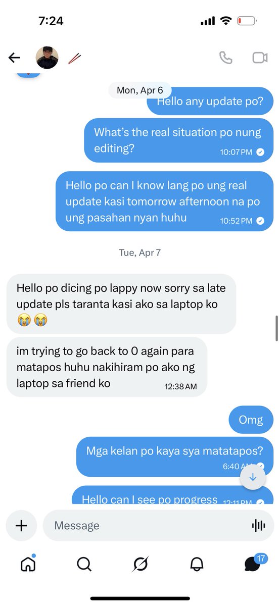 Please refund me po <a href="/_jkloml_/">🥢</a> 

Had my commission po for editing video First Week of April po.

As you can see sa photos po nagkaproblem ako sa pag sesend ng payment na gcash to bdo but ginawan ko po ng paraan in 5mins kasi sabi nya kakabayad lang sa kanya ng iba nyang client 
++