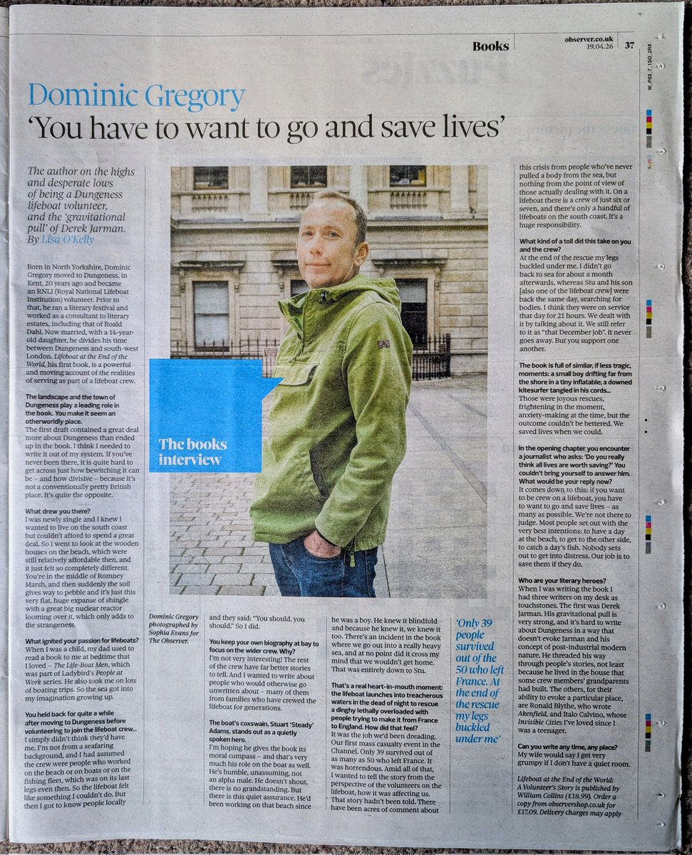 _i_say_i_say's tweet image. In today's #Observer an interview with Yorkshire born #DominicGregory #Dungeness resident and #DerekJarman fan ... introducing his new book 
"Lifeboat at the End of the World."

Interviewed by #LisaOKelly

(and if you love Dungeness try my book, see my profile. Dirt cheap too !)