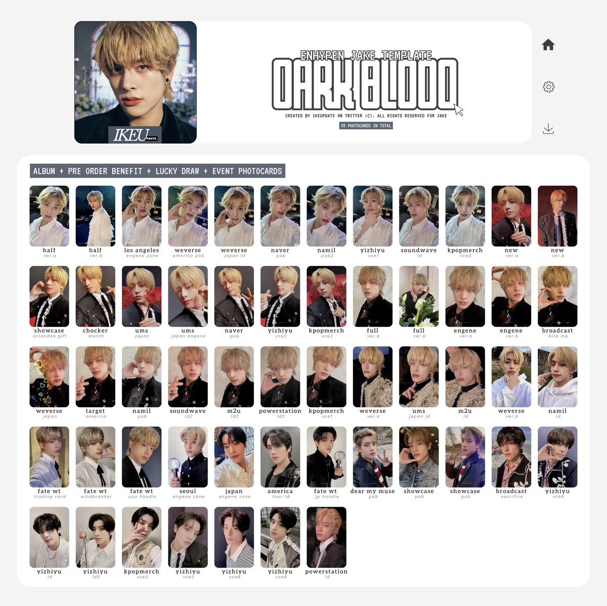 IKEUpdate's tweet photo. [TEMPLATE] DARK BLOOD
─ Jake Selfie Photocards

#ENHYPEN #JAKE #엔하이픈 #제이크 https://t.co/F2QEnZHF1n