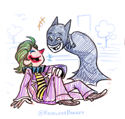 RecklessBucket2's tweet image. Play Pretend

They were so into their Batman vs Joker roleplay during halloween, they became playmates and continued their pretend stories after school.

#SketchArt #MagmaDrawing