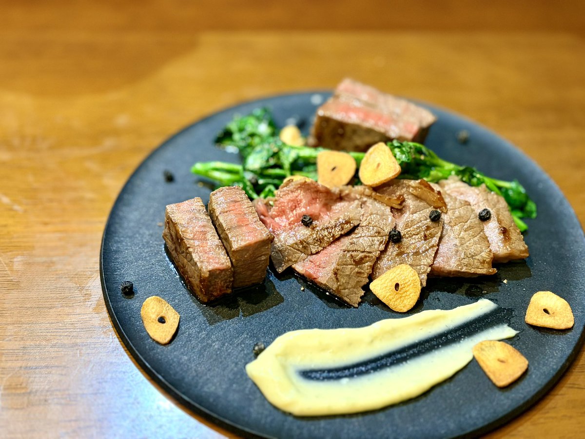 ルッコラもらったから肉焼いた🥩
