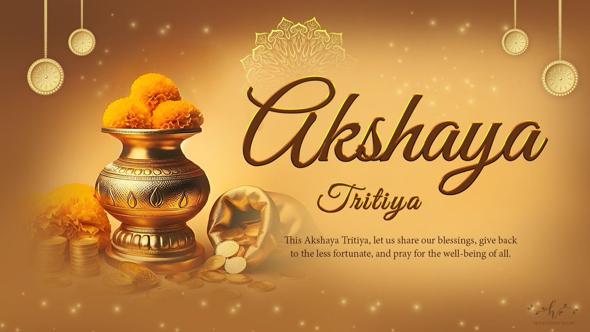 The sacred occasion of Akshaya Tritiya reminds us of faith, patience, and selfless service.
May this day bless everyone with the fruits of their hard work and inspire us to keep moving forward towards our goals.
Happy Akshaya Tritiya.