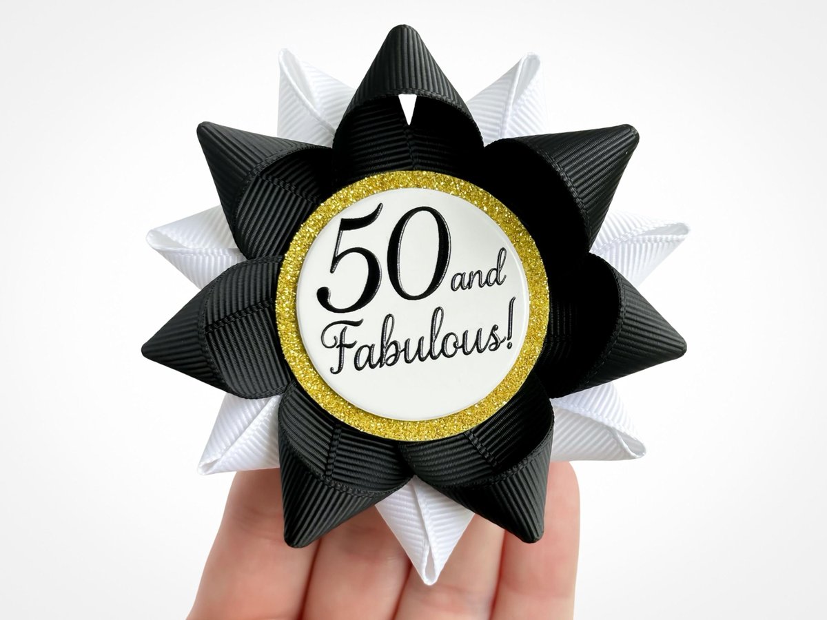 PPerceptions's tweet image. 50th Birthday Pin, Handmade Black &amp;amp; White Grosgrain Ribbon Party Decoration tuppu.net/55360381 #partyplanning #shoppingonline #weddings #handmadegifts #Etsyshop #babyshower #eventplanning #BlackGoldWhite