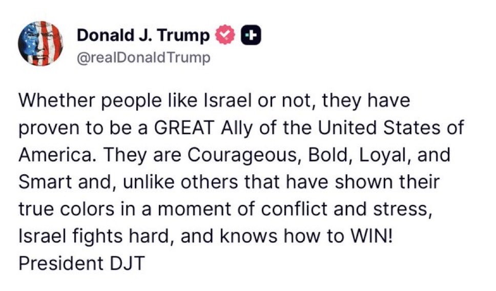 TwilightDewy's tweet image. #NEW: 🇺🇸 Trump hails Israel as a bold loyal ally that fights fiercely and knows how to win

#Trump #Israel #USAlly