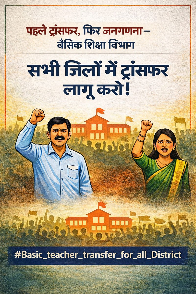 anujrampur's tweet photo. पहले ट्रांसफर फिर जनगणना, बेसिक शिक्षा विभाग जिले के बाहर सामान्य ट्रांसफर  
 @myogiadityanath
@CMOfficeUP
@thisissanjubjp
@Sen2Partha
@basicshiksha_up
@BasicshikshakC
@bstvlive
@yadavakhilesh
@ChiefSecyUP
@UPPSS1921
@aajtak
@Aamitabh2
#Basic_teacher_transfer_for_all_District https://t.co/wNU7YyW3F9