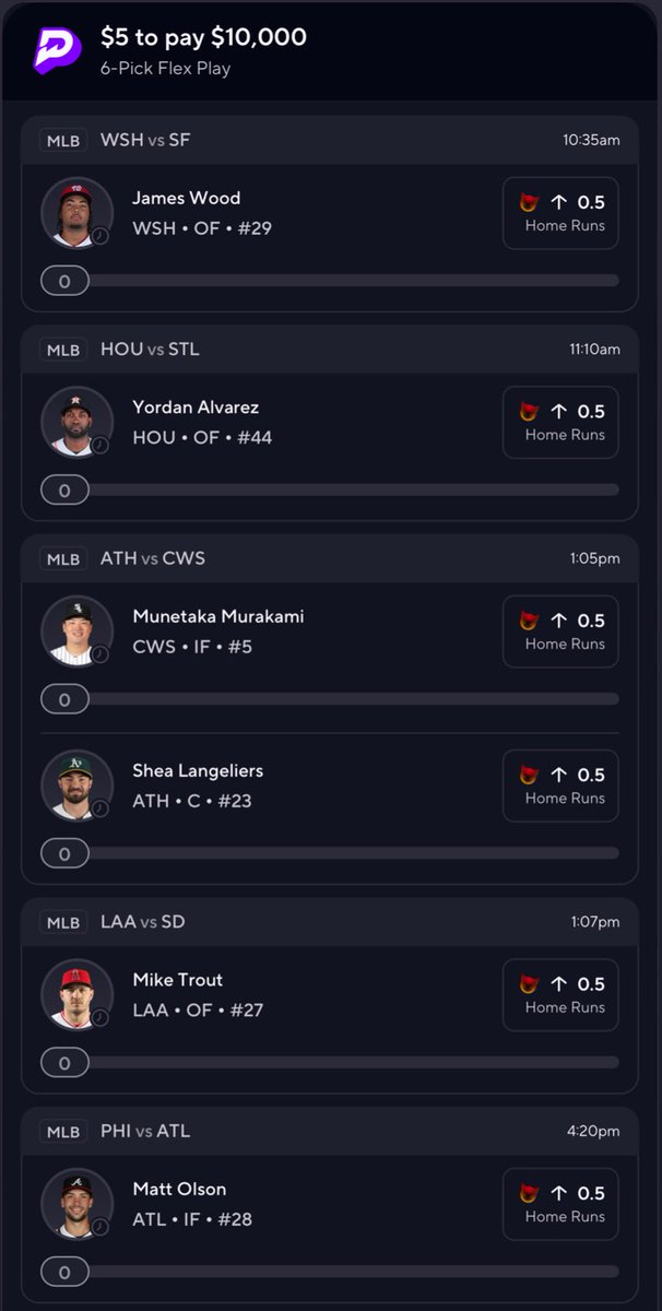 DONZPICKS's tweet image. HOPES &amp;amp; DREAMS ☘️

6 People I Like For Home Runs Tomorrow.

GOOD LUCK 🍀

prizepicks.onelink.me/gCQS/shareEntr…

| #PrizePicks | #ChalkBoard | #DraftKings                                                                  |#Fanatics | #Fanduel | #Gambling𝕏  | #MLB