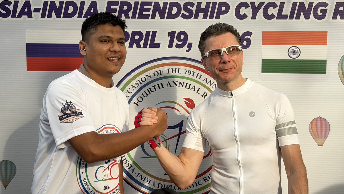 RusEmbIndia's tweet image. 🇷🇺🇮🇳 On April 19, #NewDelhi hosted the 4th annual cycling rally to mark the 79th anniversary of #RussiaIndia diplomatic relations.

The route followed picturesque streets of central New Delhi from the Embassy to the #Russia’n House.

👉🏻 t.me/RusEmbIndia/15…

#DruzhbaDosti