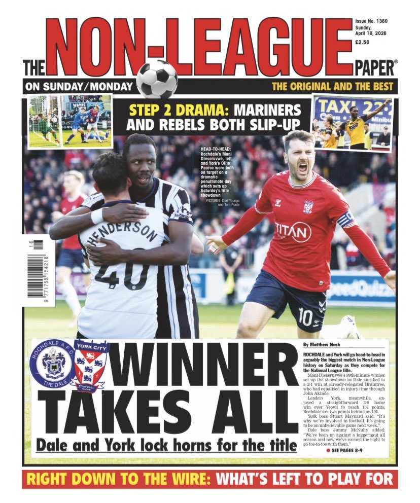 NonLeaguePaper's tweet photo. 🤯 Down. To. The. Wire. 

🗞️ This week’s NLP is out now https://t.co/3sB37SdIBT