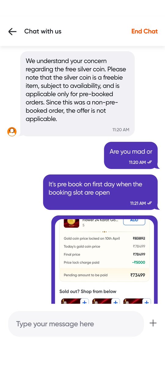 NaveenK9535's tweet image. @SwiggyInstamart @KalyanJewellers
@jagograhakjago This is harassment of customers. 4 hours waiting in sun, no support, no clarity, misleading offer of free silver coin. Completely irresponsible service. Avoid Instamart at all costs. #FakeOffers #BadService