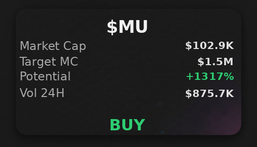 Morxidia's tweet image. @iScanLive on 4swxnXmem6NKcJF5XdtQQMVTFbXXGp1Vtz2CfkH3pump: $MU growth to $1.5M no problem, buy  

 #Solana #Memecoin #Crypto #Degen #PumpFun #AlphaCalls #SolanaMemeCoin