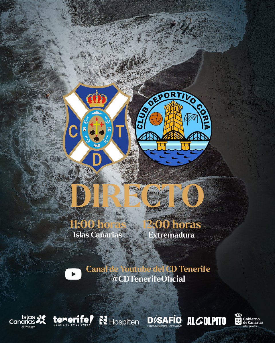 locos_x_eltete's tweet image. 📍 Día de partido para el #CDTenerifeB (@CdtCantera) ⚪️🔵.

🙌 Anima a los #blanquiazules en la Ciudad Deportiva o síguelo, en directo, en el canal oficial de #Youtube 🔝
 
⏰ 11:00 horas
📺 youtube.com/live/TGWRbhhce…

#TenerifeBCoria #CanteraCDT @CDTFundacion #DISAFÍO #AlGolpito