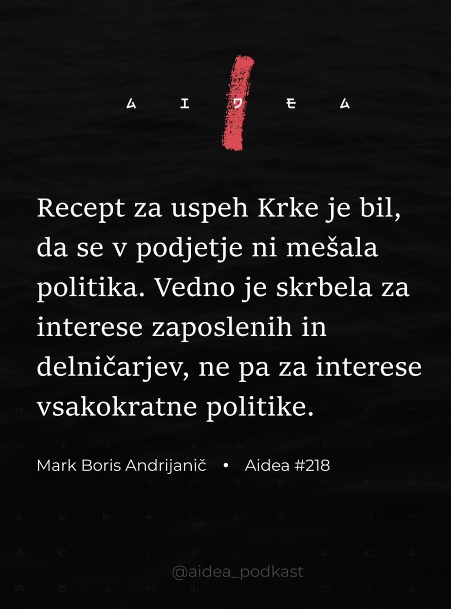 V AIDEA podcastu sem spregovoril tudi o svojem dedku Borisu Andrijaniču, ustanovitelju Krke.

Ko so se mnogi nasmihali njegovi ideji o tovarni zdravil v majhnem Novem mestu, jim je odvrnil: “Novo mesto morda res ni največje — ima pa dve veliki predmestji: Ljubljano in Zagreb. In