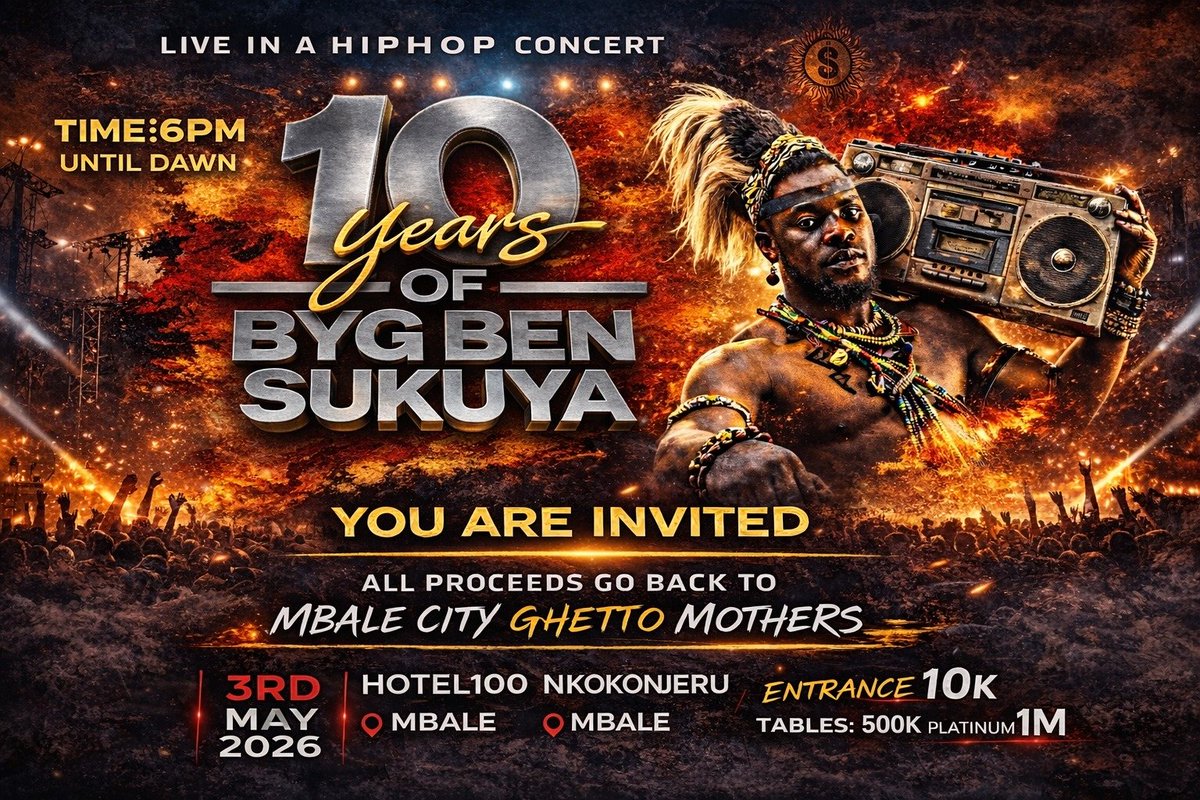 SUKUYA___'s tweet image. #COUNTDOWN 14DAYS 
2 WEEKS OUT.
UG HipHop Male Rapper of The Year The Mayor and LANDLORD at PYONG RECORDS Man like @PryceTeeba will be Joining us for the #10yearsOfBygBenSukuya Live In Concert 3rd May 2026 at Hotel100 Nkokonjeru Mbale. 
Lets Turn up.

buy tickets on 0763891496