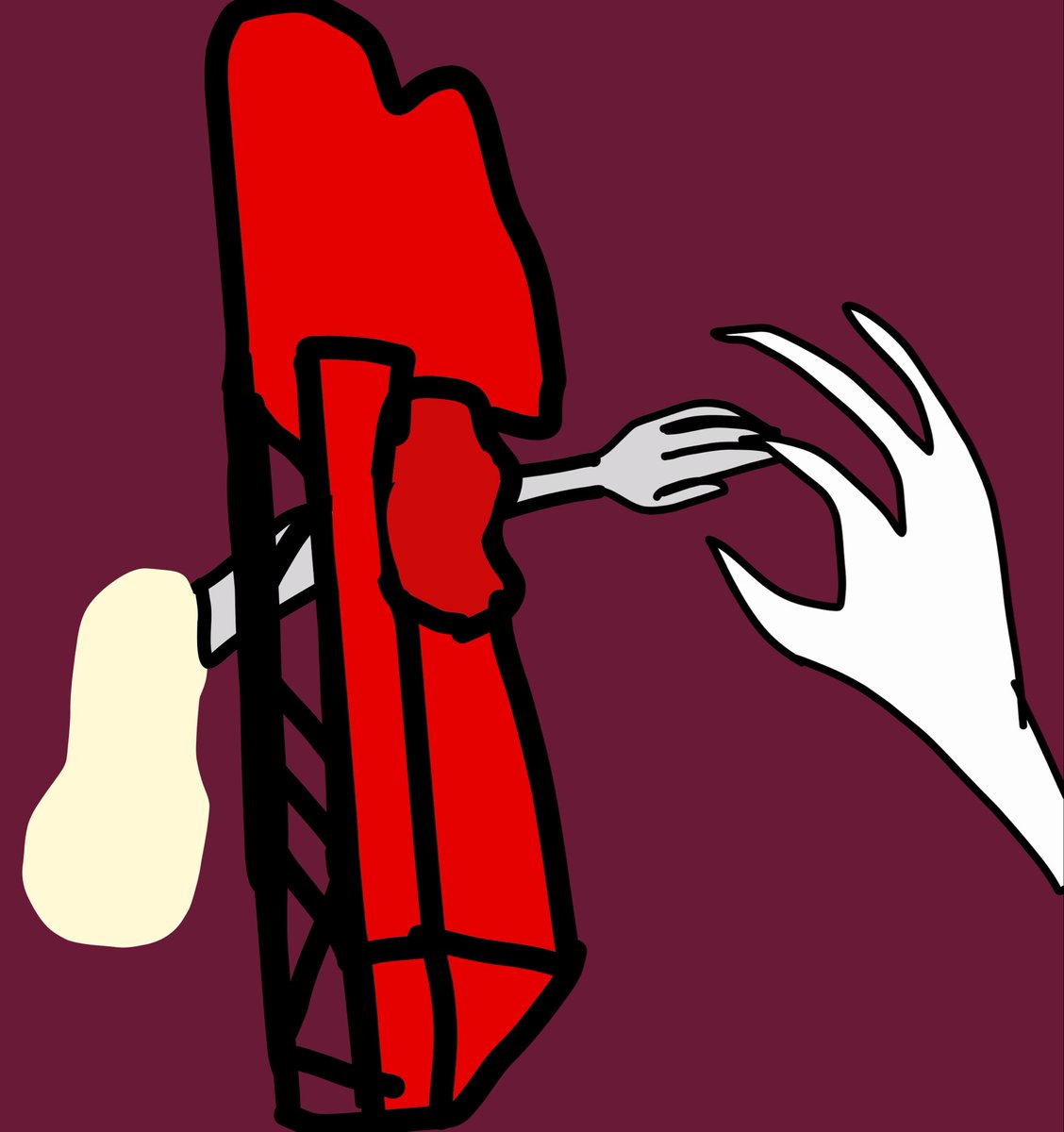 FoxJP4's tweet image. #HazbinHotel #HazbinHotelOC #Lute 
Lute: *left arm rip come off and fight Vaggie.* 
*After war is end * 
Unknown: * look shadow demon evil face found lute arm He stole it arm and left away . To free her living of the dead.