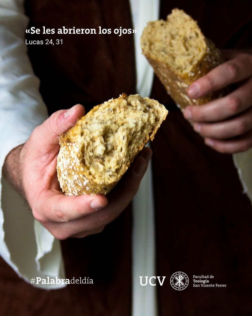 «𝐒𝐞 𝐥𝐞𝐬 𝐚𝐛𝐫𝐢𝐞𝐫𝐨𝐧 𝐥𝐨𝐬 𝐨𝐣𝐨𝐬» (Lucas 24, 31)
Las escrituras, la fracción del pan y la hospitalidad son insustituibles para el encuentro con Jesús Resucitado.
▶️ bit.ly/PalabraDelDia1

<a href="/ApostoladodelaC/">ApostoladodelaCruz</a> <a href="/FranciSegura/">Francis Segura 📷🗂📚📝🗺🏰🏛 Universo Humanista</a> <a href="/betovalencia/">Roberto valencia</a>