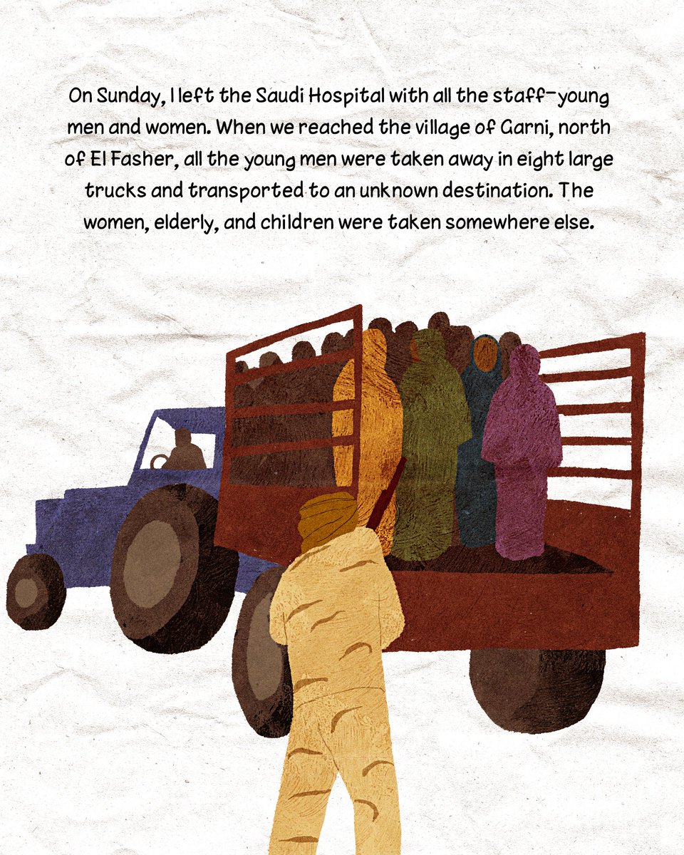 Shiroug_art's tweet image. 3 years of war, harrowing recounts told by survivors from Al Fashir.