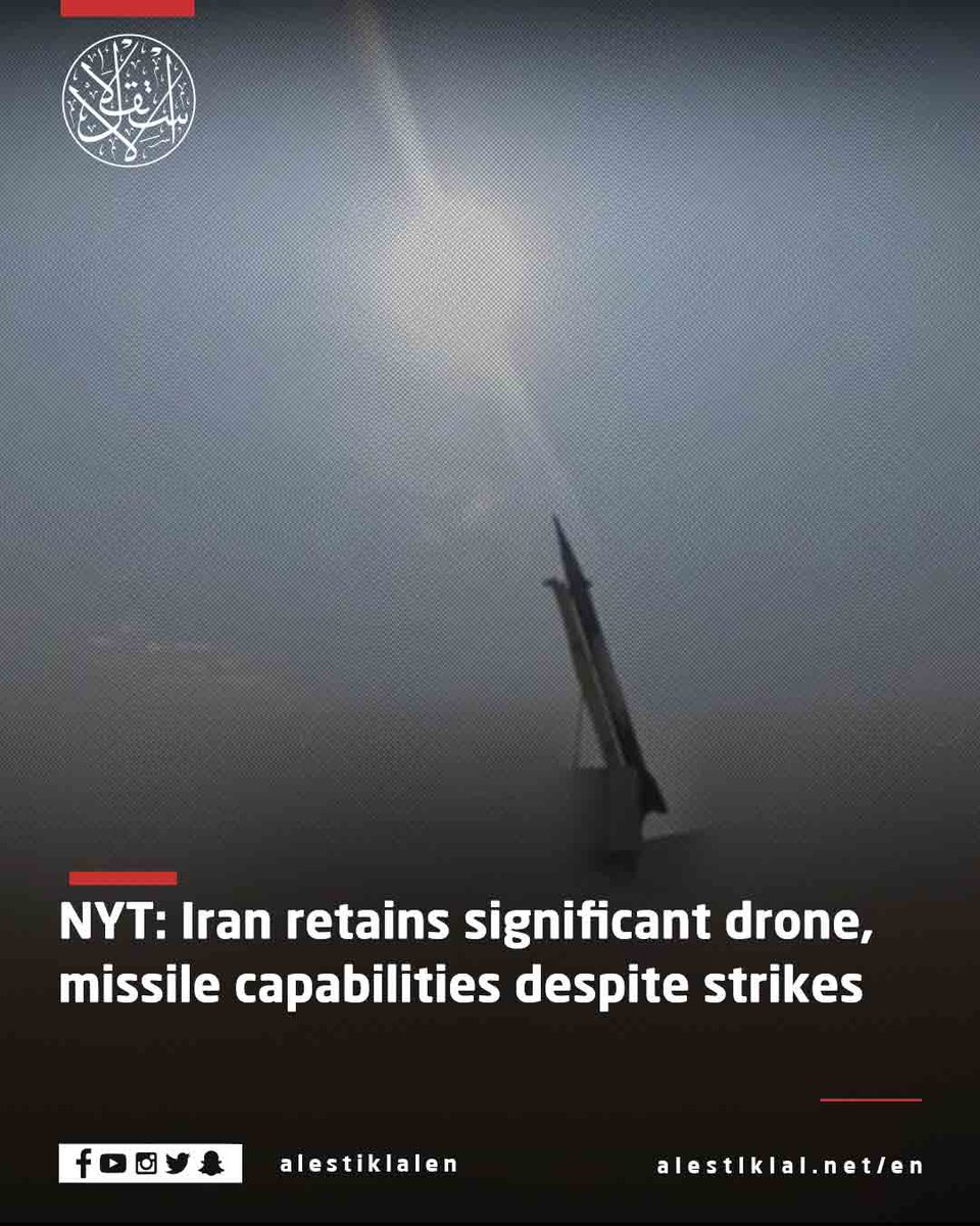 alestiklalen's tweet image. NYT: Iran retains about 40% of its drones and access to most of its missile arsenal despite recent strikes.

#Iran #NYT