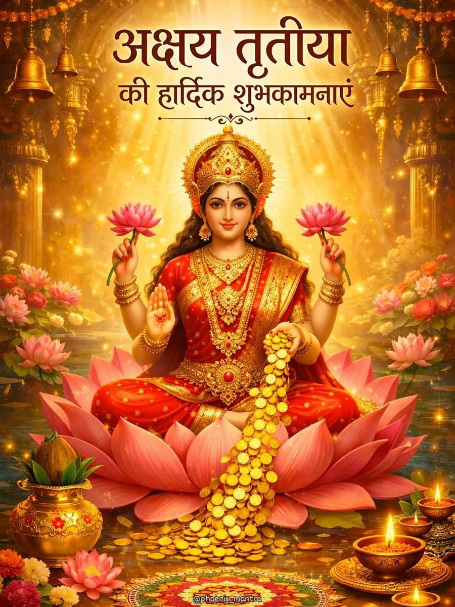 Today is Akshaya Tritiya ✨
‘Akshaya’ means , that which never diminishes and keeps growing forever.
On this day, every शुभ (auspicious) action brings endless blessings ✨🙏