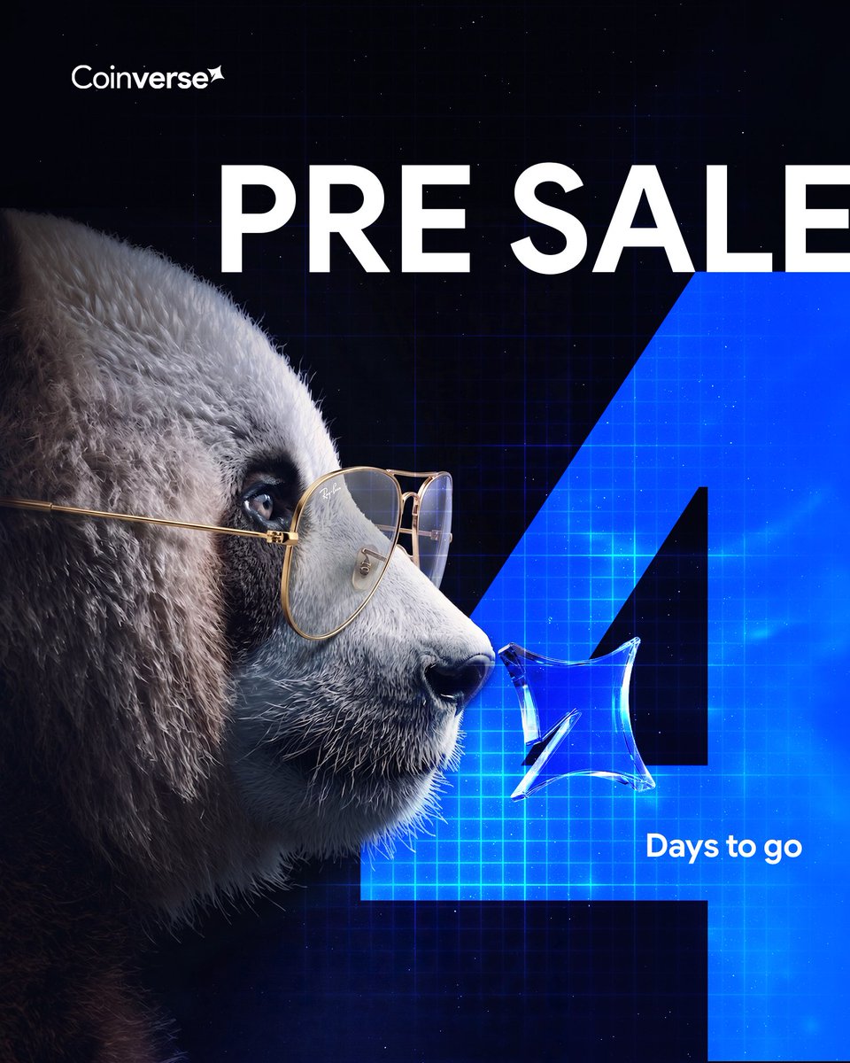 wecoinverse's tweet image. 🚀 Coinverse Presale Incoming

Only 4 days to go ⏳

Big opportunity loading… don’t miss early entry.

#Coinverse #Presale #CryptoOpportunity