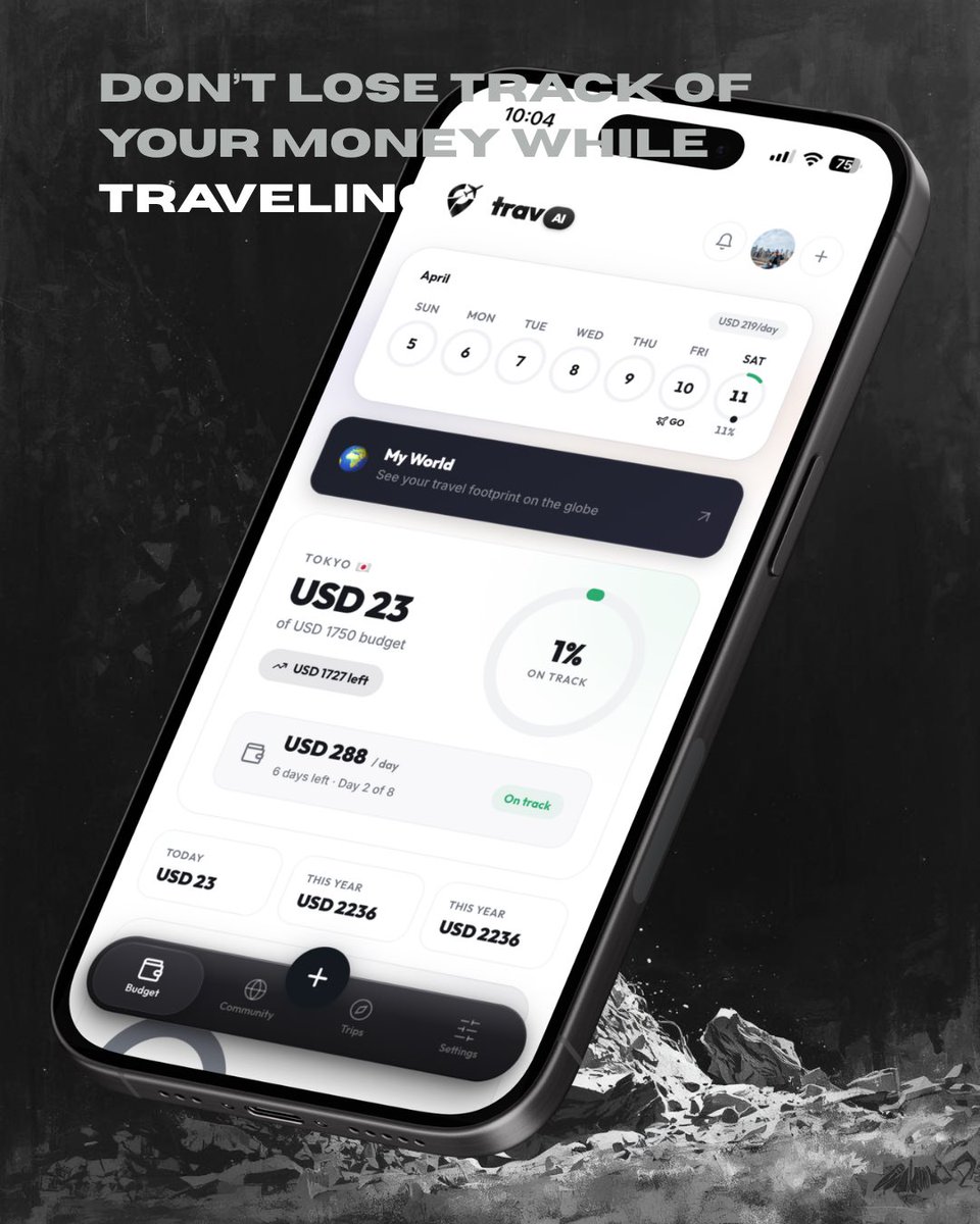 giovannisavin's tweet photo. Travel anxiety = not knowing how much you’re spending.

That’s exactly what @TravAIapp is fixing

#buildinpublic https://t.co/Qjqcs99l60
