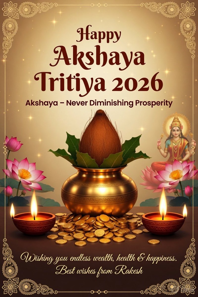 Akshay Tritya best wishes to you and your loved ones.
May this Patra always remain full to the brim with love and happiness 

#अक्षय_तृतीया