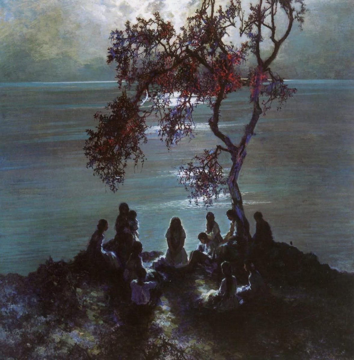 Goranh9's tweet image. 'Bathers over the Baltic Sea' 1900.
Ernst Hugo Lorenz-Murowana. 

#art #moonLight #paintings