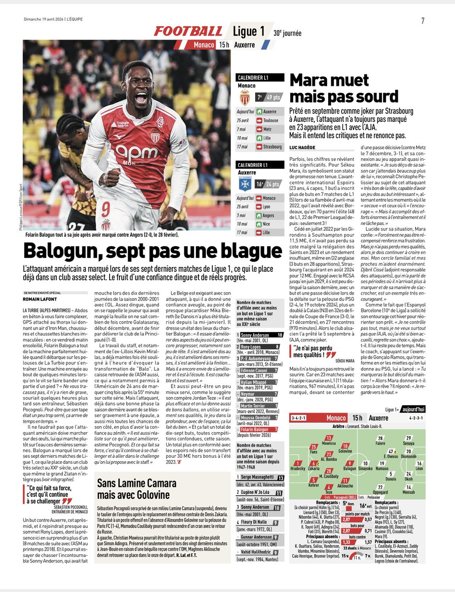 LudoLamoureux's tweet photo. #MONAJA #ligue1McDo #J30 #lequipe #balogun #sept #mara #asm #monaco https://t.co/gTDuL6UIzt