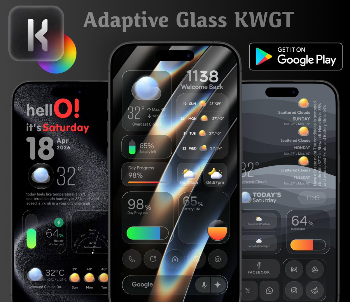 Ahmadansari2233's tweet image. 💥🎉 Hello Guy's Here I present  New Updates 

 #app Adaptive Glass KWGT 💥🎉

  #android16 #iOS26 #Oneui8 #NothingOS

#Adaptiveglasskwgt

bit.ly/adaptiveglassk…

Today's Update With 10 Beautiful Semi Transparent Adaptive Glass Style  Widgets 
 Now it has 70 Widgets More Updates