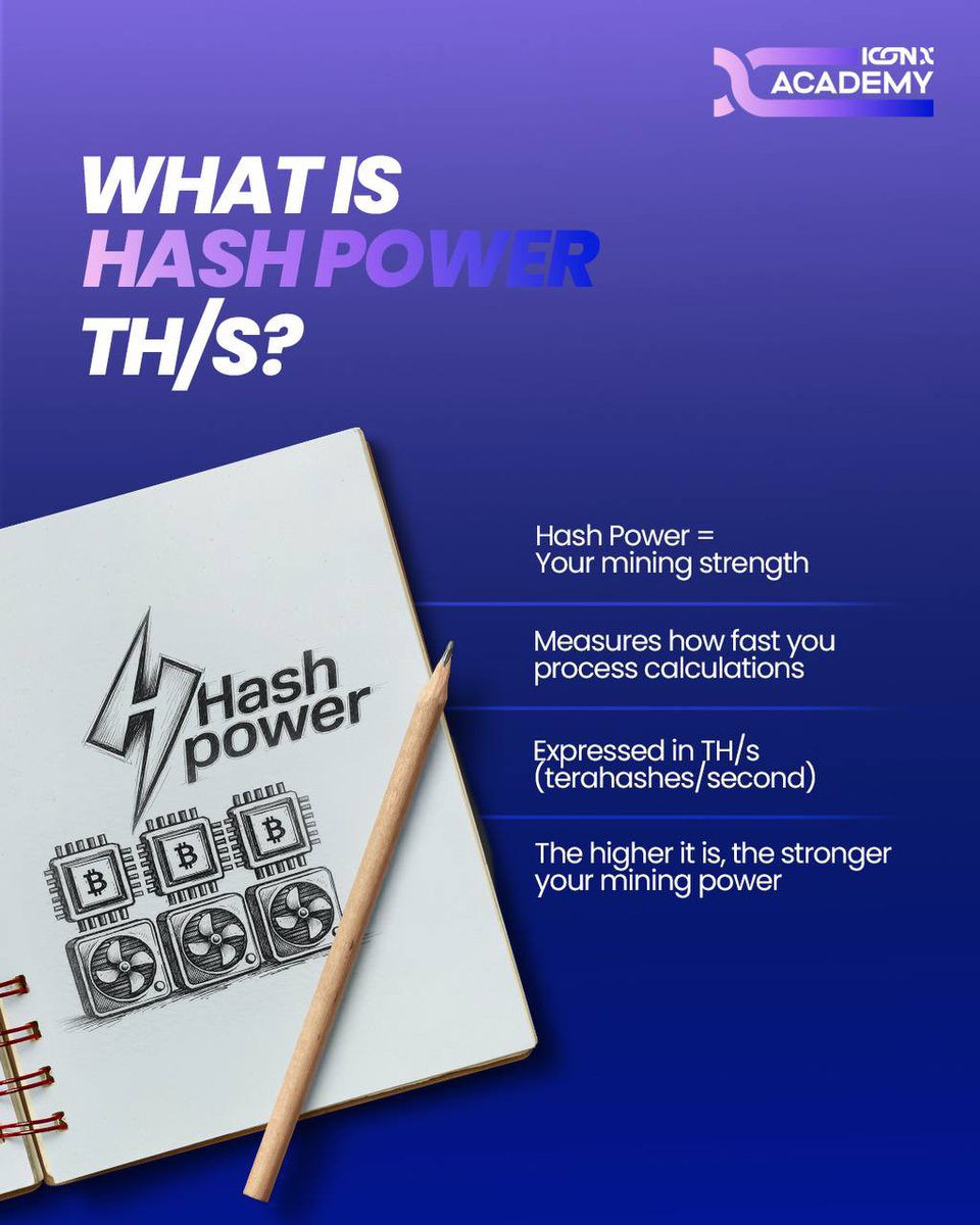 JohannesSchmol4's tweet image. Hash power defines your position in mining.

The higher your TH/s, the stronger your contribution and the greater your potential rewards.

Build your power. Stay consistent. Think long term.

Learn, grow, and rise with ICONX Academy.

#parts #games #future