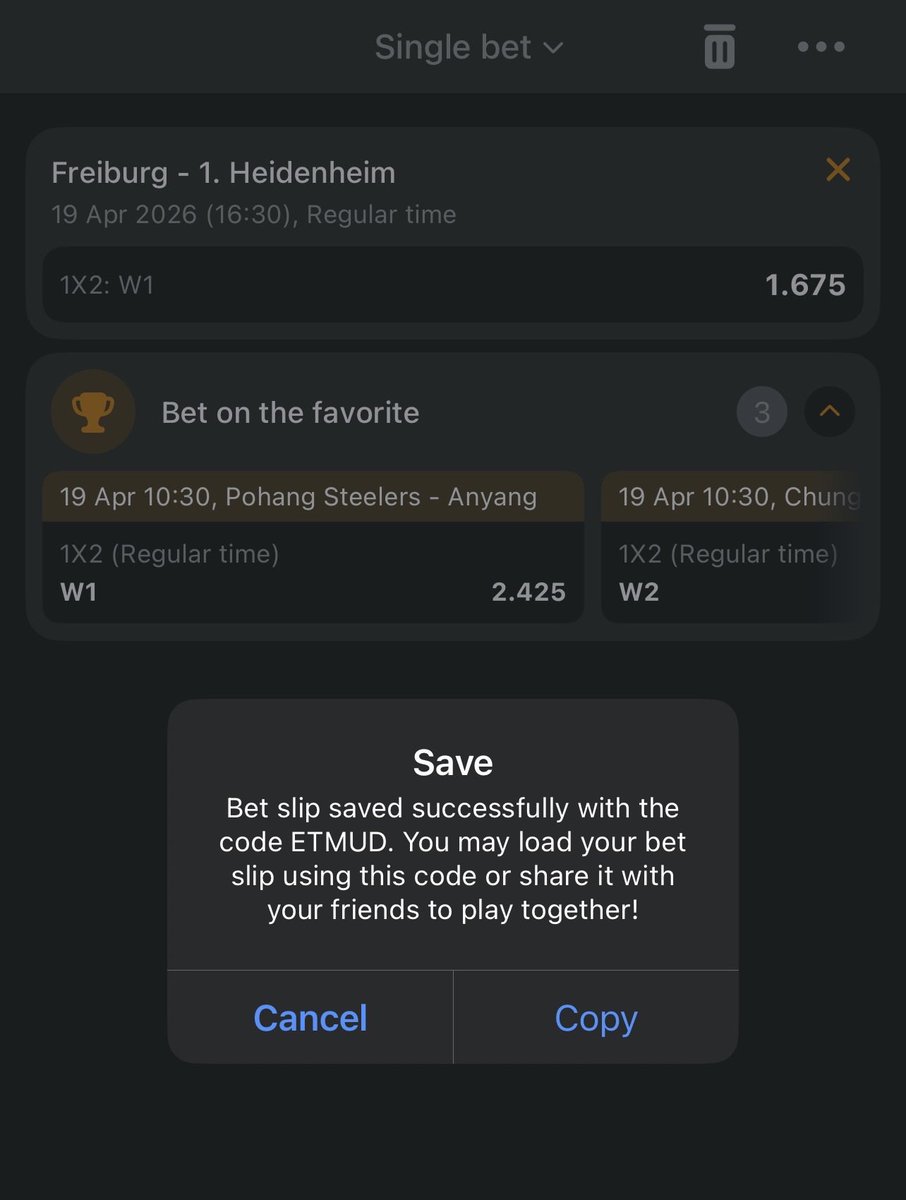 WinningCoupons's tweet image. #Freiburg              🆚 #Heidenheim    

➡️ Pick: W1

💰 Potential Win: 21.775 usd     

✅ #Melbet: ➡️ 
✅ Bet Code: ➡️ ETMUD
✅ PROMO CODE: ➡️  xfree 

(Register with this promo code and receive a 200% bonus on your first deposit!)

#livebet #1xbet