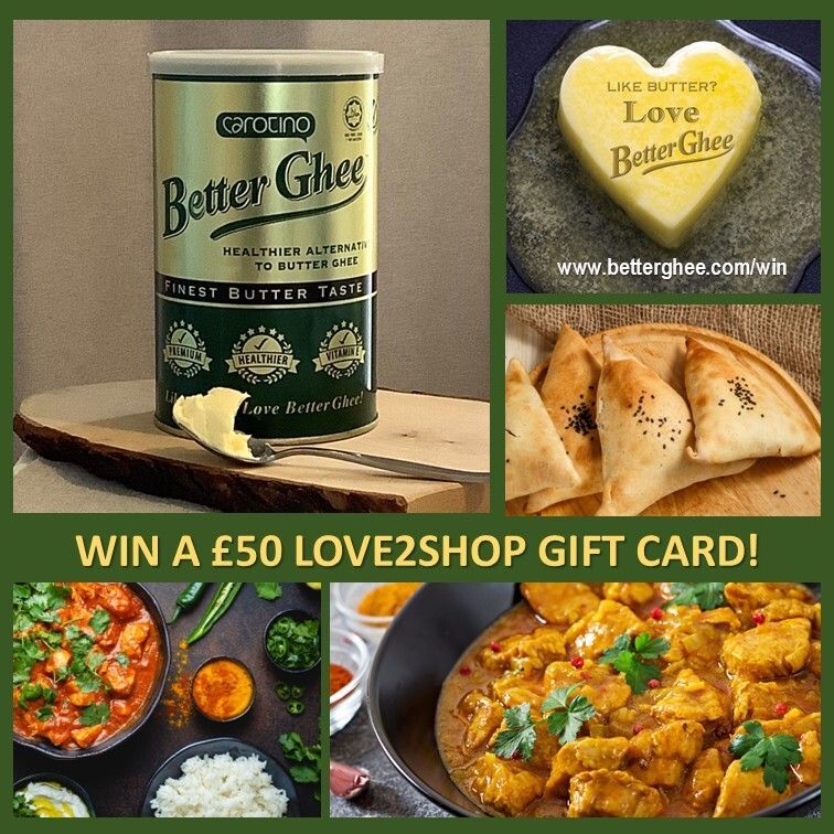 BetterGhee's tweet image. We’ve got a £50 Love2Shop gift card to #giveaway with delicious Carotino BetterGhee, the healthier, cholesterol-free alternative to pure butter ghee! Great for curries and much more! Enter at betterghee.com/win #competitiontime #GiveawayAlert #competition #win