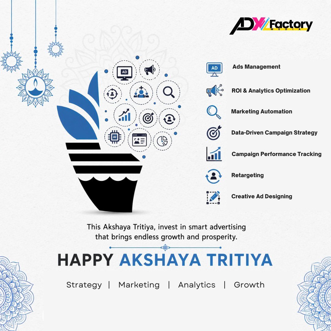 AdxfactoryM's tweet image. Grow smarter this Akshaya Tritiya with data-driven AdTech strategies that deliver real results 🚀✨

#adtech #digitalgrowth #performancemarketing #smartads #marketingstrategy