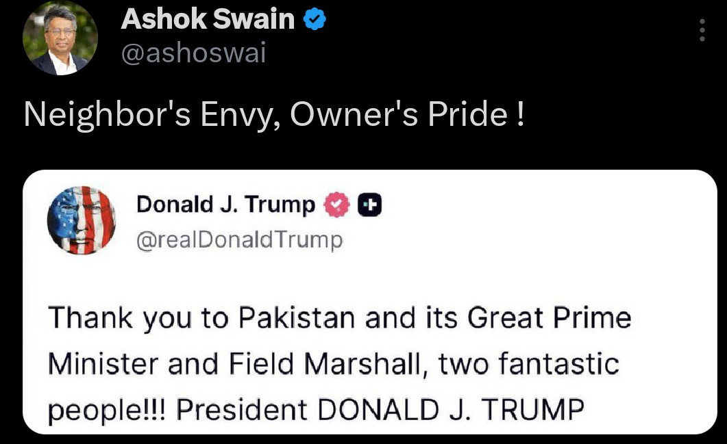 Ashok Swain Parody tweet media
