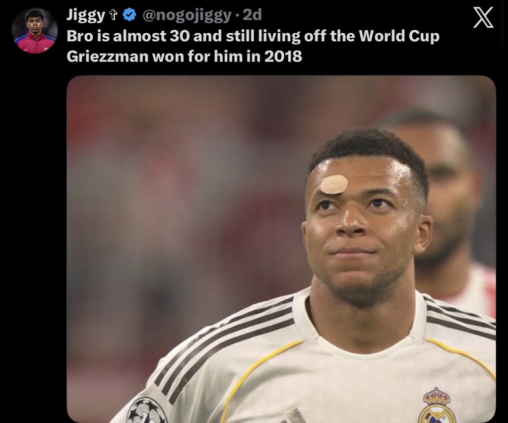 “Griezmann will never be a big game player” but he won the World Cup for Mbappe in 2018😂😂😂