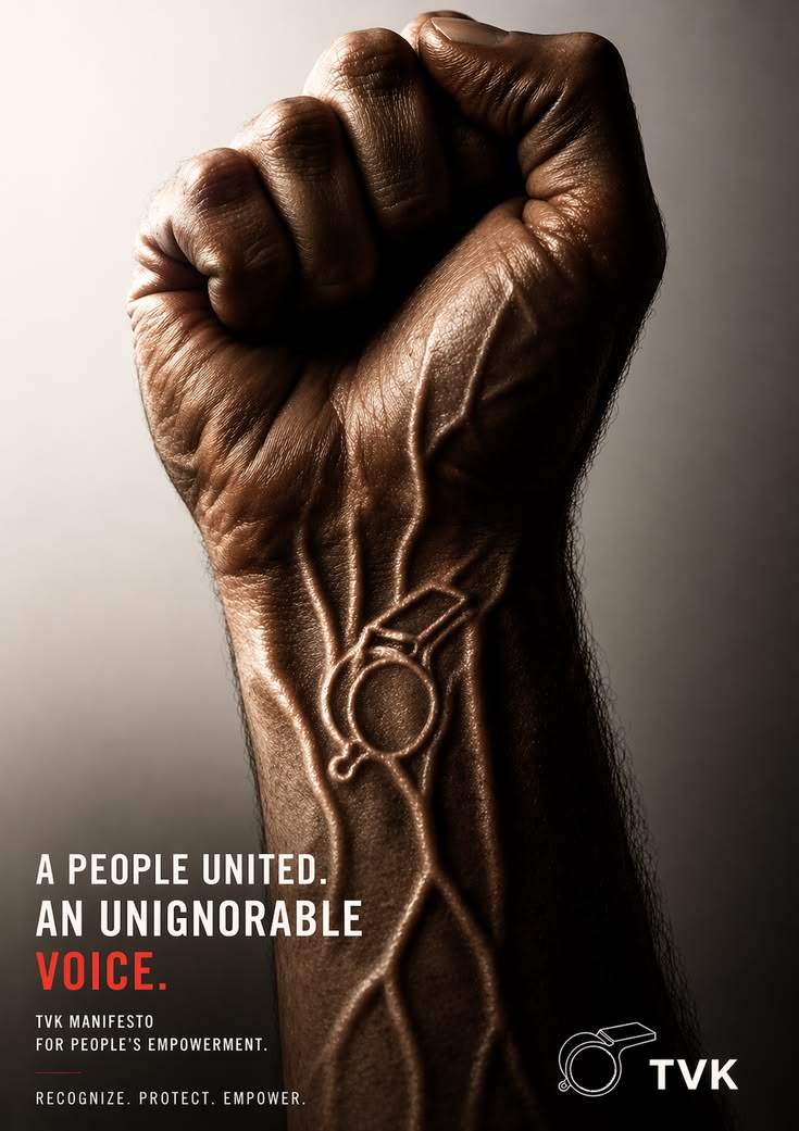 Nobinkurian's tweet image. #TVK campaign posters  #voteforwhistle #Whistle #Whistlekolam