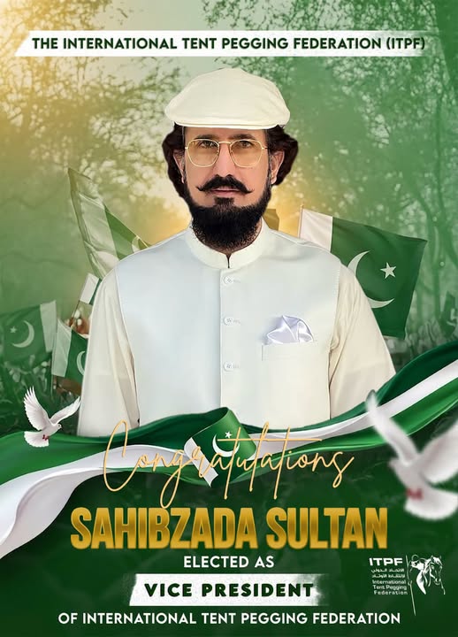 Historic achievement: H.E. Sahibzada Sultan Muhammad Ali Sahib elected Vice President of the International Tent Pegging Federation. Congratulations! 🇵🇰

#SultanVicePresidentITPF
#SultanRisesAgain
#GreenFlagRisesAtITPF