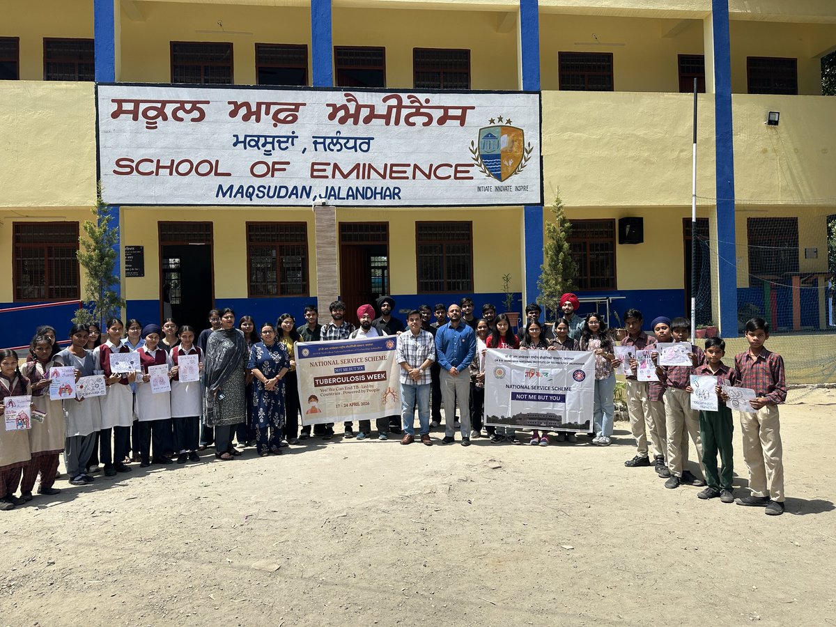 nssnitj's tweet photo. The NSS NITJ team conducted a school visit during TB Awareness Week, spreading awareness about tuberculosis. Students actively participated in poster making, and a pledge was taken to fight TB and promote a healthier society.
#TBAwarenessWeek #NSSNITJ #EndTB https://t.co/ippFmgnX05