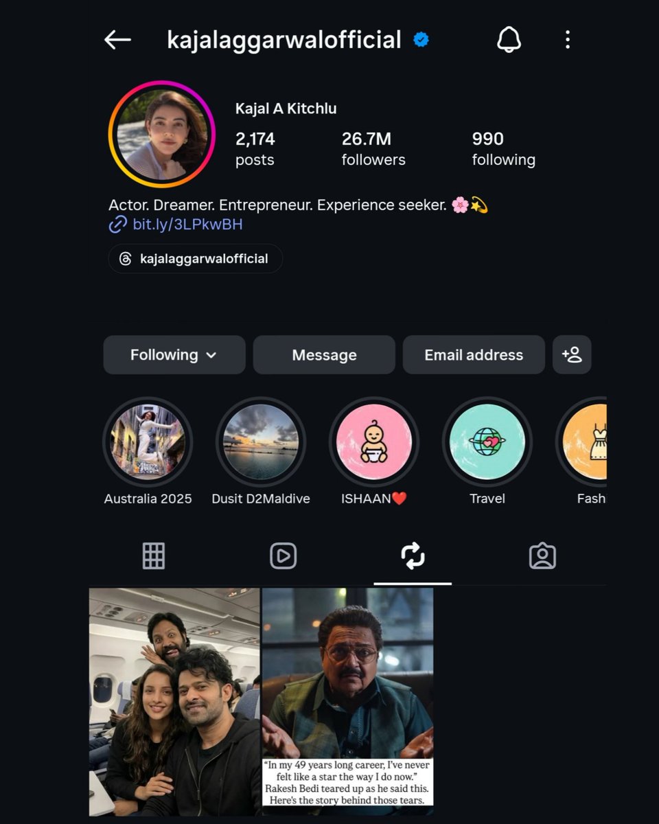 HailPrabhas007's tweet image. #KajalAggarwal reposts an AI image featuring #Prabhas, @ImVangaSandeep and @Tripti_Dimri23 on her official Instagram handle 😂🥰🔥❤️❤️