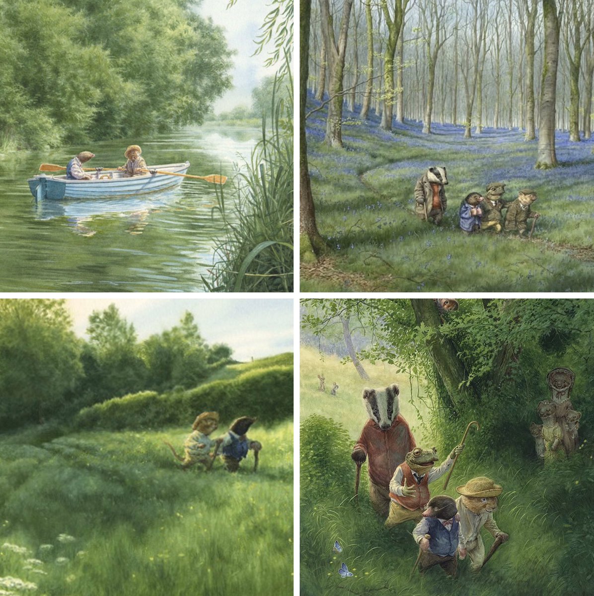 frome_maude's tweet image. The idyllic, gentle world of Wind in the Willows, as imagined by Chris Dunn 

#spring #weekend #illustration #FolkloreSunday