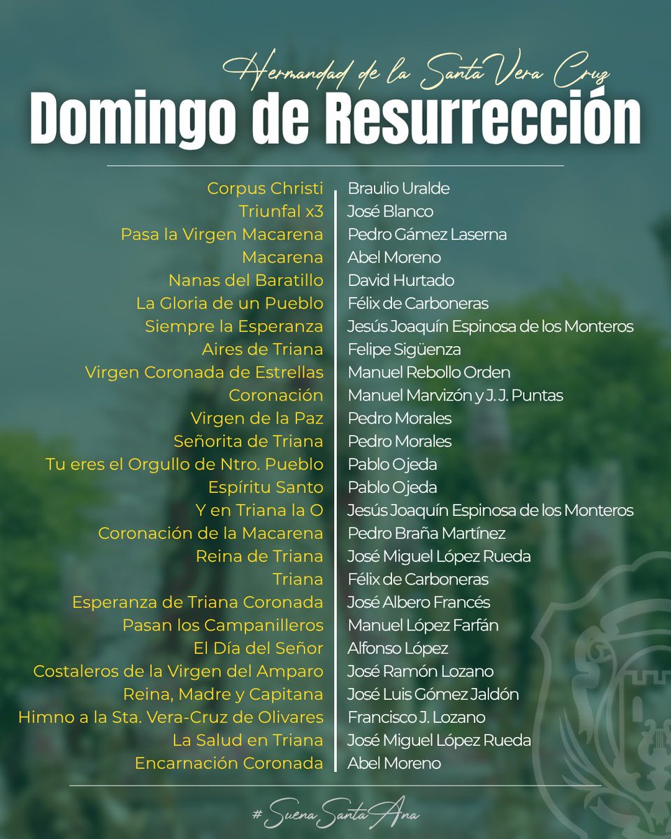 🔎 El 𝗥𝗲𝗽𝗲𝗿𝘁𝗼𝗿𝗶𝗼 del #DomingoDeResurrección 

Jesús Sacramentado bendice cada mañana del Domingo de Resurrección al pueblo de Olivares que se congrega ante la Virgen de la Antigua

💚 Así #SuenaSantaAna en la <a href="/veracruzolivare/">Vera - Cruz Olivares</a>